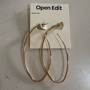 Open Edit Gold Large Oval Hoop Earrings